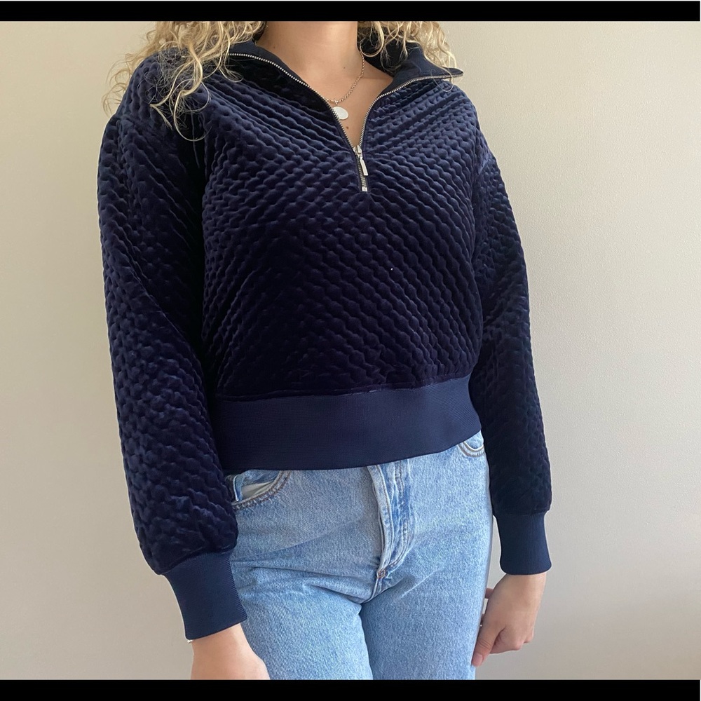 Club Monaco velour quarter zip